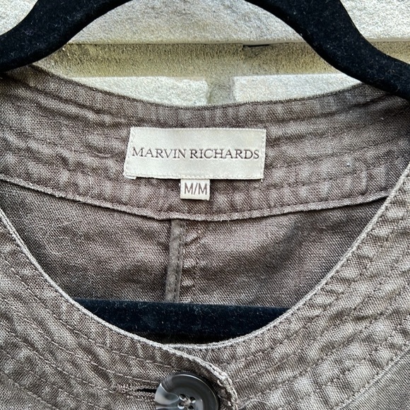 Marvin Richards Brown 100% Linen Jacket Sz M - Picture 3 of 9